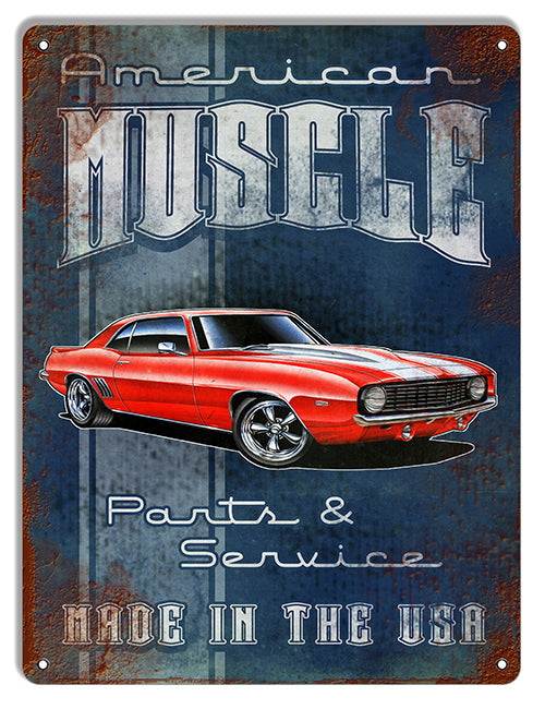 American Muscle Car Reproduction Metal Sign 9"x12"