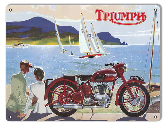 Triumph Classic British Motorcycle Reproduction Metal Sign 9"x12"