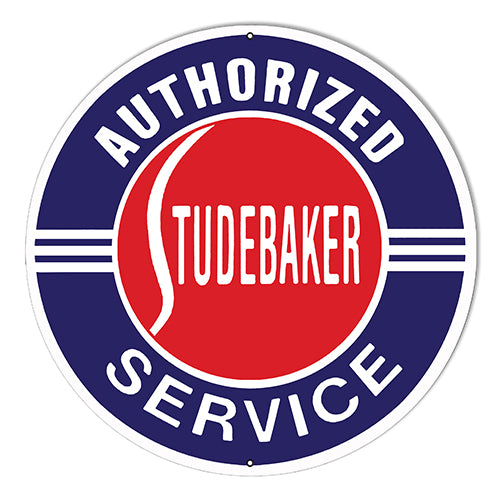 Studebaker Authorized Service Reproduction Metal Sign 10" Round