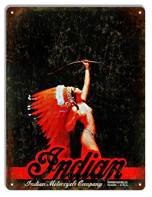 Indian Motorcycle Company Vintage Metal Sign 9"x12"