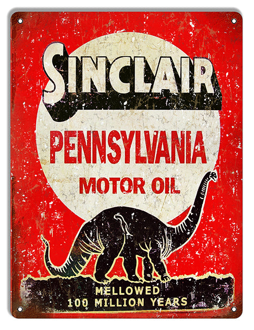 Sinclair Pennsylvania Motor Oil Vintage Metal Sign 9"x12"