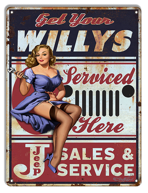 Get Your Willys Service Here-Jeep Sales & Service 9"x12"