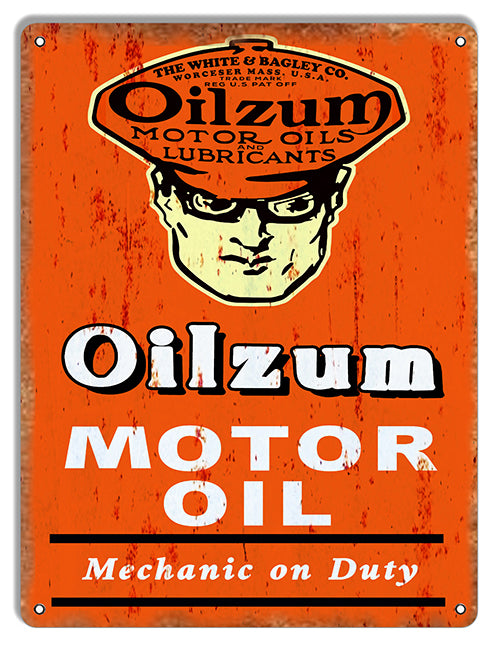 Oilzum Motor Oil Metal Sign 9"x12"