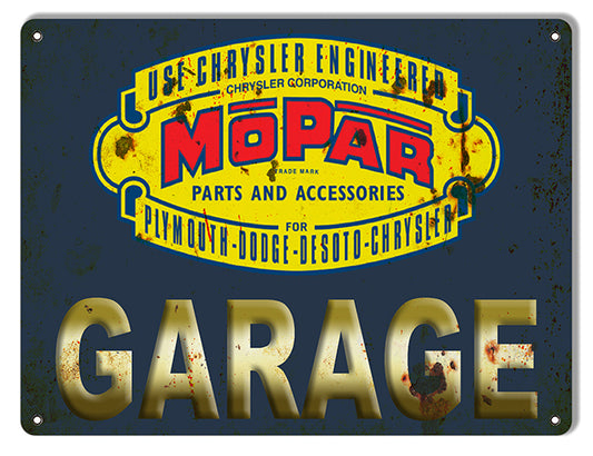 Mopar Garage Vintage Metal Sign 9"x12"