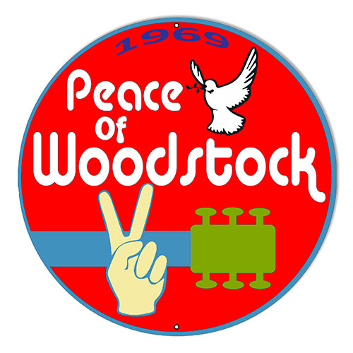 Woodstock 1969 Metal Sign 10" Round