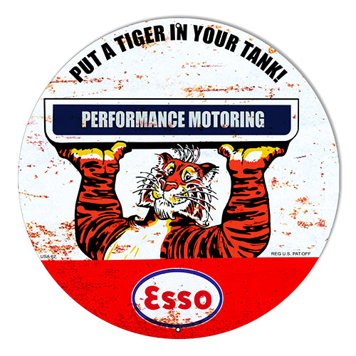 Put A Tiger In Your Tank Esso Metal Sign 10" Round