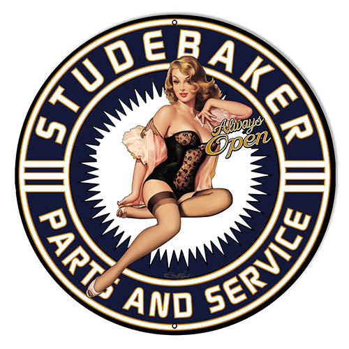 Studebaker Parts And Service Metal Sign 10" Round