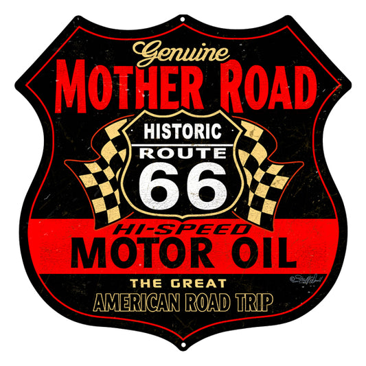 Mother Road Historic Route 66 Metal Sign 10"x10"