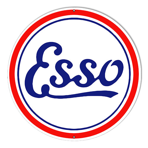 ESSO Motor Oil Circa 1911 Reproduction Metal Sign 10" Round