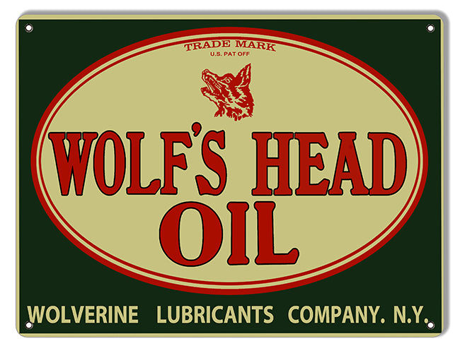 Wolf's Head Oil Wolverine Lubricant Company Reproduction 9"x12"