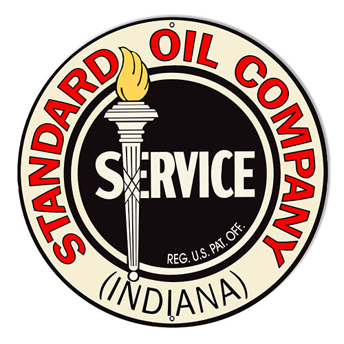 Standard Oil Company From Indiana Reproduction Meal Sign 10" Round
