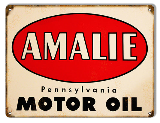 Amalie Pennsylvania Motor Oil Reproduction Metal Sign 9"x12"